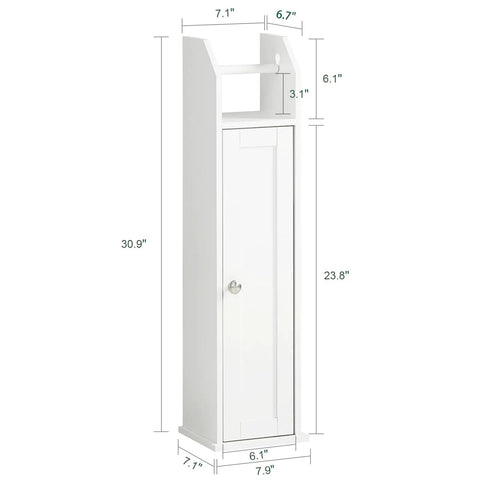 Free Standing Toilet Paper Holder And Slim Bathroom Storage Cabinet For Narrow Spaces White Mega Roll Organizer doorless