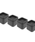 Furniture Stability Vibration Pads Set 12 Pcs Slip Resistant Rubber Foot Pads square risers in black color