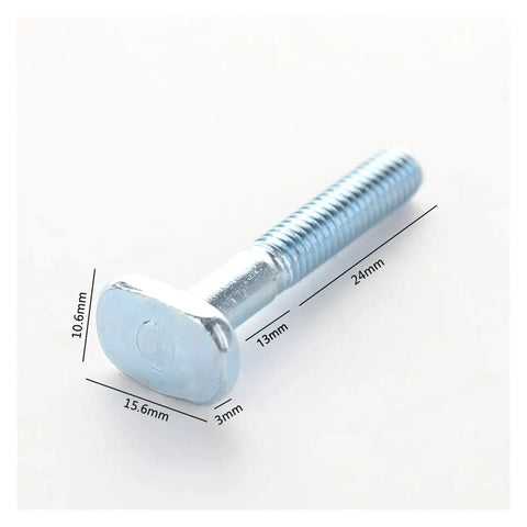 Dope M6x40mm T Nut Sliding Screws Kit For Miter T Track And T Slot Systems, 10 Piece Set, close-up of single screw with measurements