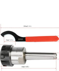 MT2 ER32 Morse Taper Collet Chuck Set for CNC Milling Lathe Tool Holder with red wrench, showing dimensions