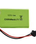 Two Pack 3.7V 600mAh Li-Ion Rechargeable Batteries With 2 USB Charger Cables For RC Dog Robot K9 Remote Control Toys