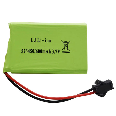Two Pack 3.7V 600mAh Li-Ion Rechargeable Batteries With 2 USB Charger Cables For RC Dog Robot K9 Remote Control Toys