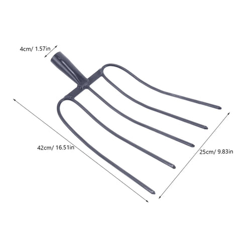 Versatile Handheld Manure Fork For Lawn Garden And Farm Use Five Prong Pitch Fork With Durable Long Lasting Build For Easy Grass Cleanup