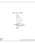 Technical drawing of Carbide Keyhole and Picture Hanging Router Bit With 1/4 Inch Shank, 3/8 Inch Cutting Diameter, dimensions labeled