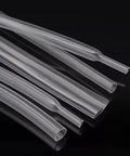 Close-up of 100Pcs 6 Size Clear PE Heat Shrink Tubing Kit For Electrical Insulation And Repairs DIY Friendly Waterproof Durable Cable Wrap Sleeves.