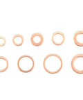 Rock Solid 200 Piece Copper Flat Washers Gasket Set M5 M6 M8 M10 M12 M14 OD 9 To 18 mm for Car and Home Repair set of copper washers