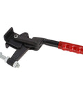 Heavy Duty Carbon Steel Toggle Clamp With 1543 Lb Capacity And 180 Degree Bar Opening, shown with red handle and bolt