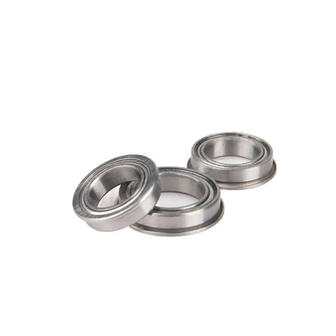 10 Pack Shielded Flange Ball Bearings Set F682ZZ Through F689ZZ shown in metal thin wall design for micro machines and RC projects