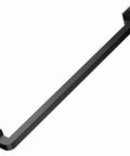 Rock Solid Black Wrought Iron Indoor Stair Handrail With Heavy Duty Square Tube Safety Railing And Sleek Matte Finish For Hallway Protection And No Sweat Diy Upgrades, angled view.