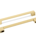 5 Pack 8 Inch Brushed Gold Cabinet Handles Center To Center Drawer Pulls Modern Square Zinc Alloy for Kitchen and Bathroom