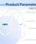 Diagram showing connections for 3-In-1 Hydrogen Inhalation Goggles For Eye Heat, Massage And H2 Care with labeled ports.