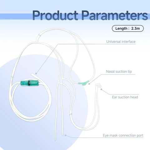 Diagram showing connections for 3-In-1 Hydrogen Inhalation Goggles For Eye Heat, Massage And H2 Care with labeled ports.