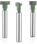 3 Piece Keyhole Router Bits With One Quarter Inch Shank For T Slot Cutting And Hex Bolt Mounting Rock Solid Woodworking Tool Kit.