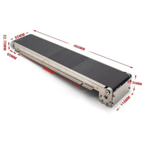 DC 24V Stainless Steel Mini Conveyor Belt System For Vending Machines, 460mm x 85mm, PU Belt, Steel Frame, No PSU