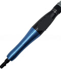 Badass Pneumatic Air Pencil Die Grinder With Hot Spin For Snappy Metal Engraving Rust Scrape And Sharp Filing Tasks That Burn Through Grease And Grime Like Butter, blue metal body, detailed perspective