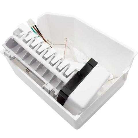 Refrigerator Ice Maker Assembly Replacement Kit For Top Mount Models W10715709 W10365049 plug-and-play kit in white tray