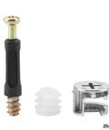 Top Notch Cam Lock Furniture Screw Set For Home DIY Carbon Steel Connectors Silver Finish 25 Piece Fastener Kit components image