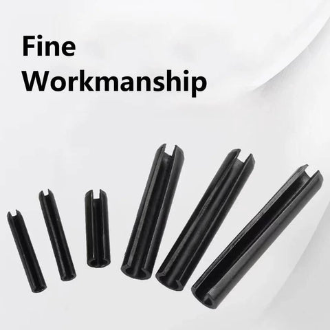 390 Piece Roll Pin Assortment Kit With 13 Pin Sizes From M1.5 To M6 In Spring Steel 65Mn Manganese Black Slotted Expansion