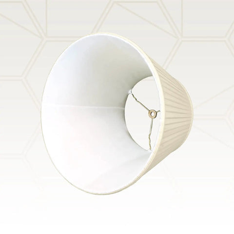 Deep Empire Beige Lamp Shade With Side Pleat Finish Silk Look Shantung Material 10 Inch Top 20 Inch Bottom 15 Inch Tall