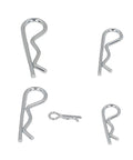 100 Pack Stainless Steel Hair Pin Cotter Pins R Clip Assortment Kit For Hitch Pins Clevis Pins Shafts And Mechanical Fastening, shown in five sizes