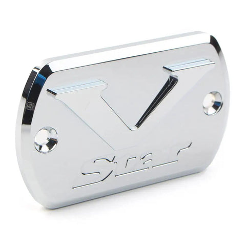 Slick CNC Aluminum Front Brake Fluid Cap Reservoir Cover Protector For Yamaha V-Star 650 1998-2016 Chrome Finish