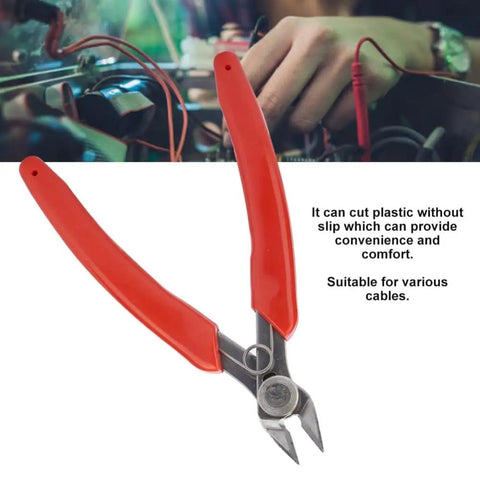 Compact Electronic Diagonal Pliers Wire Cutter For Cable Nippers Hand Tool With Stainless Steel Build Mini Side Cutting Nippers For Electronics DIY And Everyday Cable Work At Home And In The Shop Works Like A Charm. red-handled stainless steel diagonal wire cutter for cutting cables and plastic