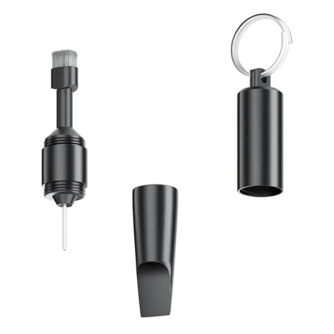 All-In-One Pocket Multitool With Package Opener, Micro Brush, And Phone Ejector Pin for home, travel, and outdoors use keychain