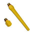 QQ150A TIG Back Caps Set for Welding Torch 10 Piece Pack with Long and Short Caps shown in yellow finish