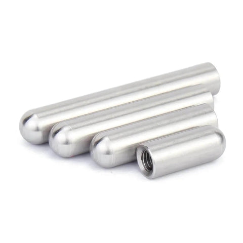 Internal Thread Cylindrical Pins Set In 304 Stainless Steel Dowel Pins With M3 M4 M5 M6 Threads Round Head Locating Pins M4x12 10 Pcs For DIY Woodworking And Equipment Alignment And Secure Fit
