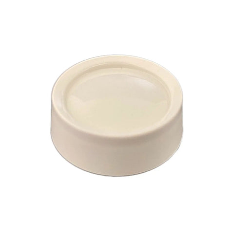 Close-up of a single light almond round fan control dimmer knob with D shaped shaft, part of the Two Pack Light Almond Round Fan Control Dimmer Knobs With D Shaped Shaft 0.25 Inch Diameter Replacement Rotary Dimmer For Ceiling Fans And Lights, Slimmer Design, Killer For Replacing Worn Or Broken Knobs