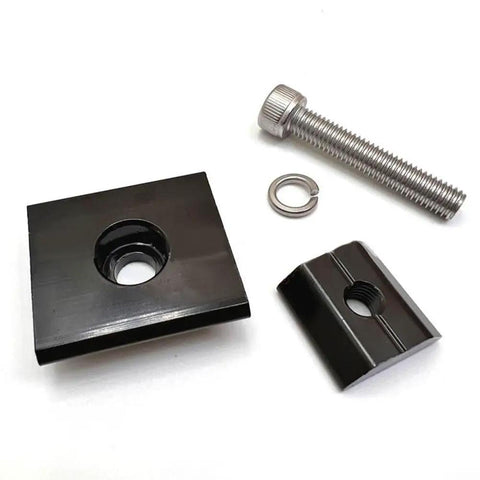 Built Like A Tank Black Aluminum Solar Module Mounting Kit With Center End Clamps And Premium Stainless Steel Screws For 30Mm 35Mm 40Mm Panels Bulletproof Roof Gear, featuring clamps and screws.