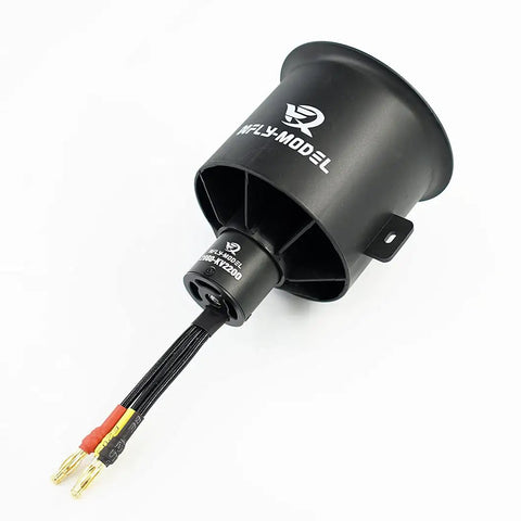 70mm 12 Blade EDF Ducted Fan With 6S Brushless Inrunner 2680 KV 2200 Motor for model jet aircraft, angled view