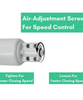 Touch Activated Pneumatic Door Closer For Screen Doors With Built In Buffer No Sweat Install Easy Button Trigger Speed Control