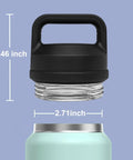 Chug Cap Lid Replacement For Rambler Water Bottle 18 Oz 26 Oz 36 Oz 64 Oz Screw Top Fits Rambler Models with measurements shown