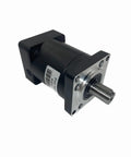 Built Tough Nema 23 Planetary Gearbox Reducer paired with 57mm stepper motor side view showcasing sturdy black casing and output shaft.