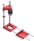 Red Portable Drill Guide And Alignment Tool For Woodworking, Handheld Manual Power Press Stand with stainless steel guide rods