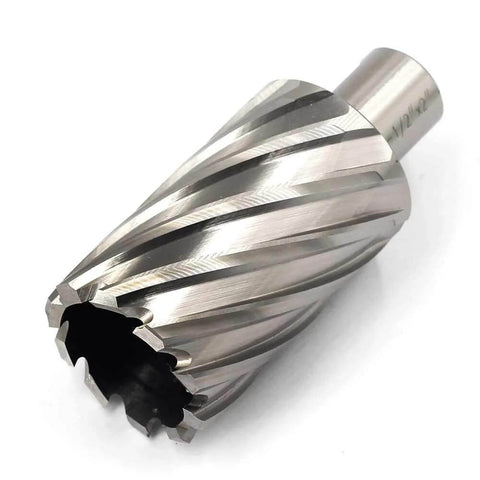 Annular cutter with Weldon shank and spiral flutes, 3/4 in cutting diameter, HSS, two-flat shank for magnetic drill press (1 pc)
