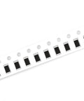 1206 SMD resistor tape with multiple black thick-film resistors on carrier