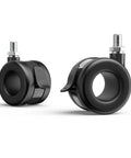 Black zinc alloy TV Cart Wheel Stem Casters Set Of 4 With Brake And 360 Degree Swivel visible with M8 screw threads