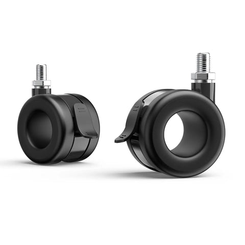Black zinc alloy TV Cart Wheel Stem Casters Set Of 4 With Brake And 360 Degree Swivel visible with M8 screw threads