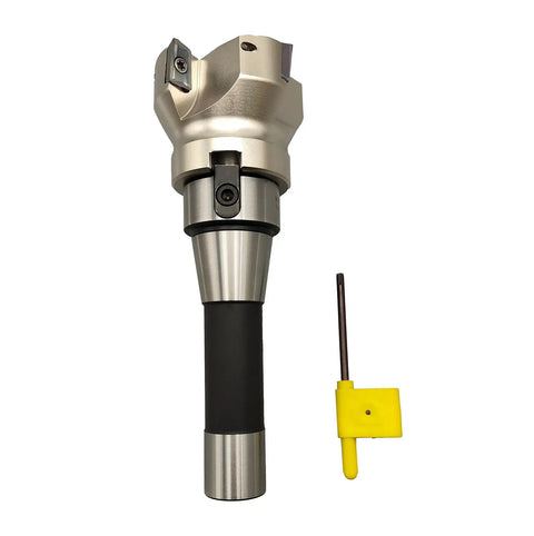 R8 Shank Two Point Five Inch End Mill With Replaceable Carbide Inserts For Steel Cutting 90 Degree High Speed Milling Cutter
