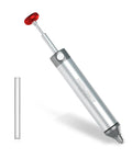 Desoldering Solder Sucker Pump No Clog Vacuum Tool For Electronics, shown with metal body and red button, includes spare tube