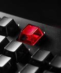 Red keycap on a 98 Key Silent Mechanical Keyboard With Hot Swappable RGB Lighting And Tri Mode Wireless Setup.