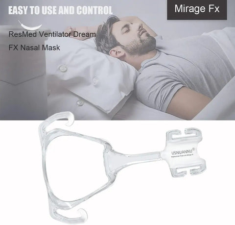 Mirage Fx Replacement Frame For Nasal Mask And Headgear, Durable Plastic Frame Accessory For Mirage FX Nasal Guard, Standard And Wide Fit, Reusable CPAP And BiPAP Part For Secure Comfort, clear replacement frame shown