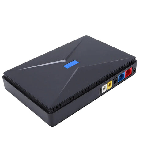 Compact Mini Ups Battery Backup Delivers A Rock Solid 8800Mah Reserve That Keeps Your Router And Modem Humming Along During Blackouts Without Missing A Beat, black design, various input ports.