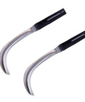 2 Pack Folding Japanese Scythe Knife Garden Tool With Long Handle, rustproof blade, ideal for effortless reaping and mowing.