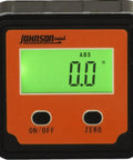 Magnetic Digital Angle Locator With LCD Backlit Display And Two Buttons, 0 To 90 Degrees, focus on front display and buttons.