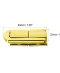 4 Pack Heavy Duty Gold Zinc Alloy Toggle Catch Lock Kit With Quick Install Screws Smooth Action Solid Construction Perfect Fit Jewelry Boxes Wooden Cases And Weekend Crafts Real Deal Quality showing dimensions 43mm x 32mm