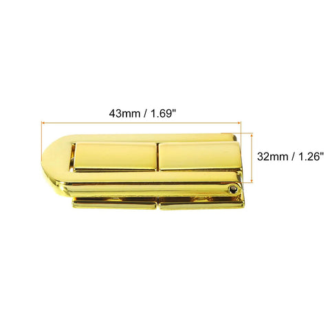 4 Pack Heavy Duty Gold Zinc Alloy Toggle Catch Lock Kit With Quick Install Screws Smooth Action Solid Construction Perfect Fit Jewelry Boxes Wooden Cases And Weekend Crafts Real Deal Quality showing dimensions 43mm x 32mm