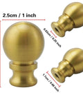 Two Piece Antique Brass Lamp Finials Set For Lamp Shade Nut Screw Cap Metal Knob Topper Decorative Replacement DIY Table Or Floor Light Harp Adapter Kit, 1.5 in tall